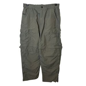 REI Convertible Zip Off Hiking Pants Mens M 28L Green Cargo Trail Outdoor Gorp